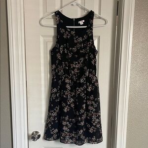 Xhilaration Black Floral Sleeveless Mini Dress